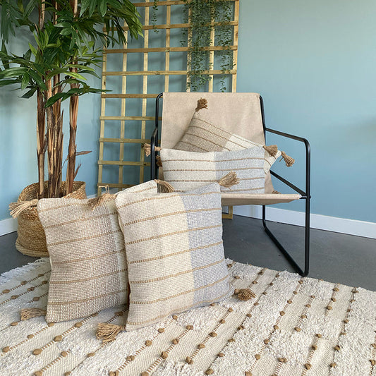 MEVAK LIVING - Cotton cushion cover M/Aqu