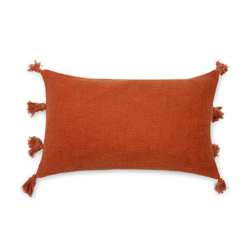 MEVAK LIVING - Funda de cojín de algodón con pompones M/Joy Petite