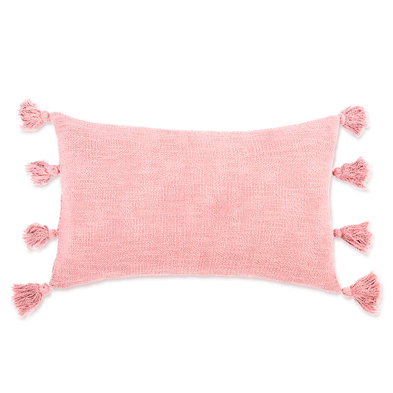 MEVAK LIVING - Funda de cojín de algodón con pompones M/Joy Petite