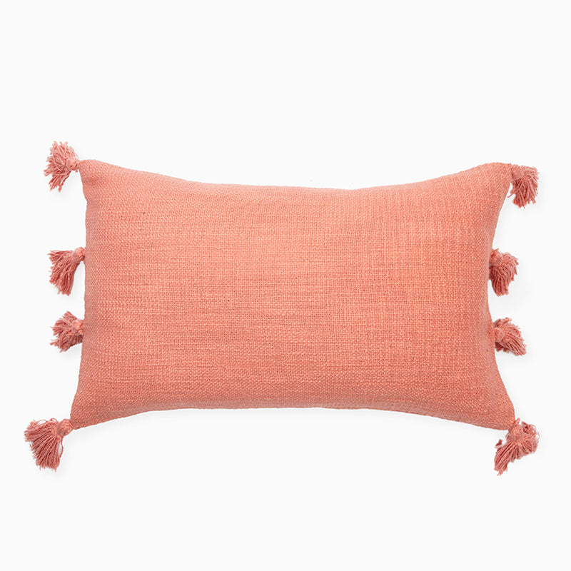 MEVAK LIVING - Funda de cojín de algodón con pompones M/Joy Petite